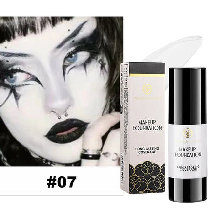 White Liquid Foundation Cosplay Face Makeup Base Long-lasting Waterproof High Coverage Concealer Foundation Makeup for Women