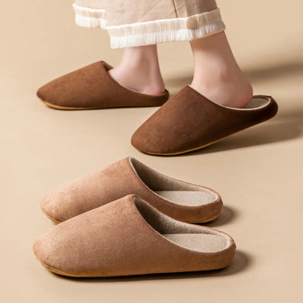 Household Women's Slippers Comfortable Soft Non-Slip Wear-Resistant Thick Bottom Silent Solid Color Couple's Indoor Plank