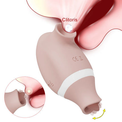 2 In 1 Clit Sucker Nipples Vibrator Clitoris Stimulator for Women Sucking Tongue Licking Female Masturbator Sex Toy for Women