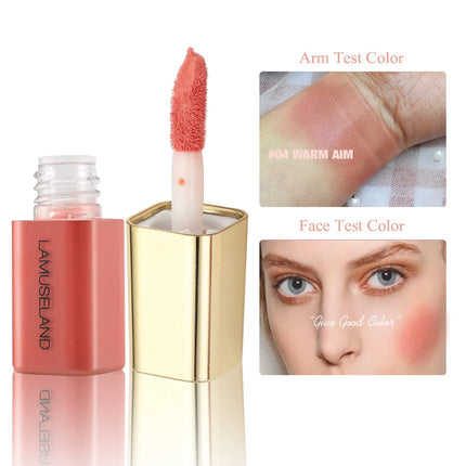 Tinted Moisturizing Liquid Blush Cream Multi-Use Lips Cheek Eye Makeup Rouge Contour Matte Orange-red Mini Blusher Stick