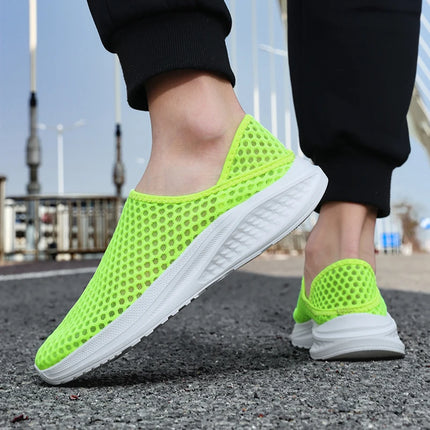 Oiaano Barefoot Man Grey Shoes Mesh Knit Slip On Ultra Light Breathable Soft Bottom Workout Casual Sports Shoes Outdoor Runing
