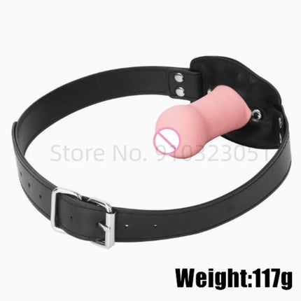 Realistic Pussy/Breast Gag Restraint Sex Toys For Adults Couple Erotic Game Adjustable Strap Bondage BDSM Oral Masturbation Plug