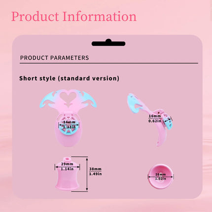 LICKER Wearable Angel's Heart Negative Chastity Locks Loyalty Belt Penis Cage Sex Toys Erotic Urethral Chastity Device For Men