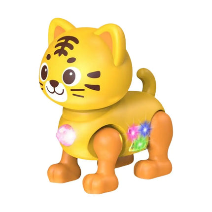 Children's electronic musical toy cartoon electric sounding toy tiger toy with sound flashing lights singing dancing functions