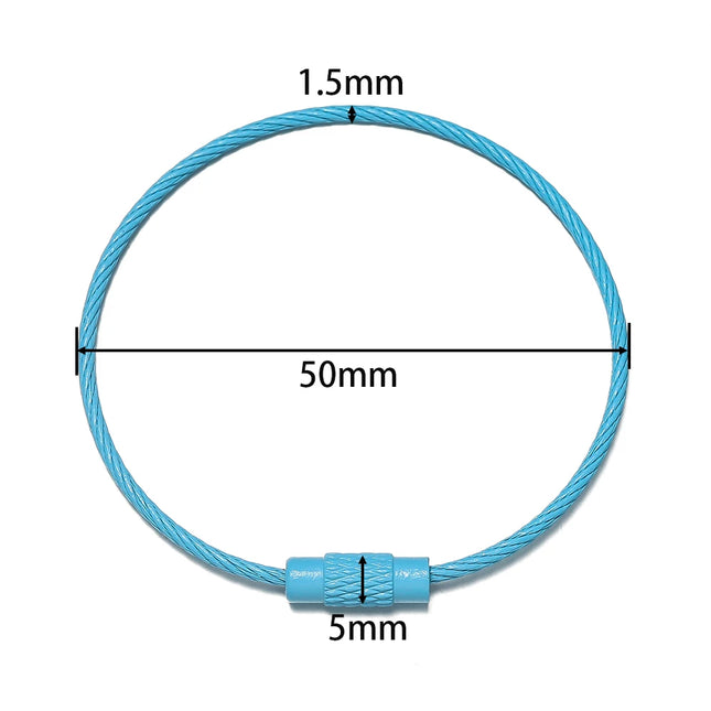 10pcs/lot 50mm Iron Key Ring Colorful Keychain Rings Screw Lock for Jewelry Making Keychain DIY Findings