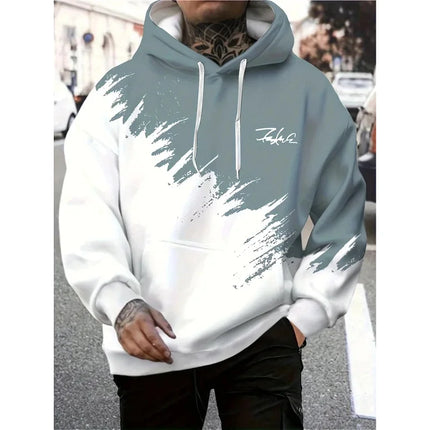 Casual and fashionable men's hoodie and kangaroo pocket casual long-sleeved hoodie for outdoor use