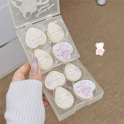 Cloud Feeling Flocked Sponge Beauty Blender Kit Powder Puff Makeup Setting Blush Concealer Dry Wet Use Foundation Brush