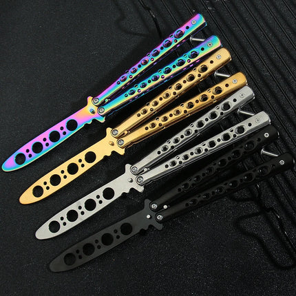 Butterfly Knife Foldable Trainer Portable Stainless Steel Pocket Practice Knife Training Tool For Outdoor Games Folding Knife