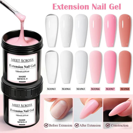 150ml Large Capacity Quick Extension Nail Gel Polish Nude Pink Milky White Builder Nail Art Varnish Manicure DIY Nail Supplies