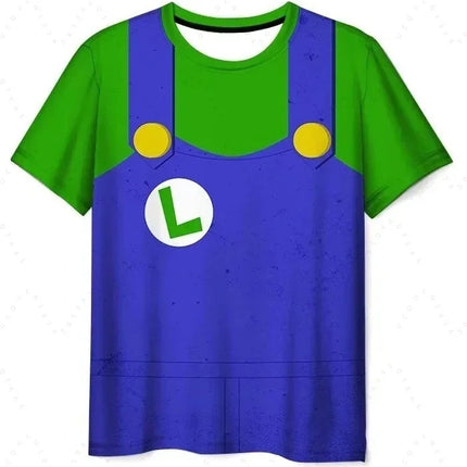 2026 Summer New Anime Super Mario T Shirt Sports Speed Drying Fashion Casual T-Shirt Boy Girl Unisex Children's Clothing Tees