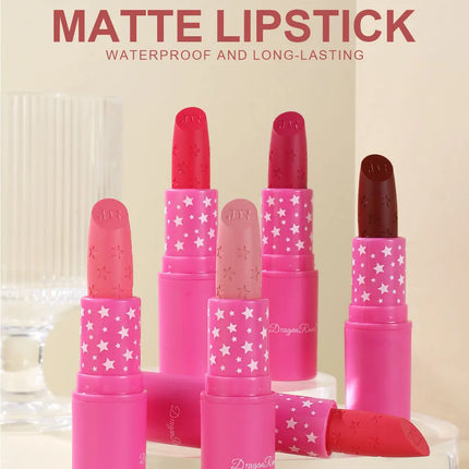 9 Colors Waterproof Rose Red Velvet Matte Lipstick Moisturizing Long Lasting Stars Not Easy To Fade Nude Lip Tint Black Lipstick