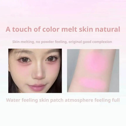 Liquid Blush Misty Lightweight Large Sponge Brush Head For Lips Cheeks Natural Korean Makeup Matte Long Lasting Low Saturation