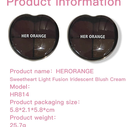 Herorange Sweetheart Blush Cream｜Four Colors in One, Delicate and Skin-Friendly, Brightens and Contours with Full Vitality