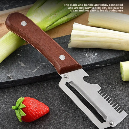 Multifunctional Peeler & Scallion Shredder, Stainless Steel Peeler, Scallion Slicing Tool, Kitchen Fruit Vegetable Peeler, Melon