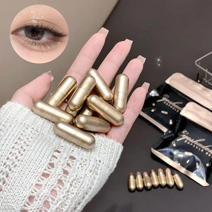12colors Matte Eyeshadow MAGIC CASA Capsule Eye Set High-gloss Silkworm Small Golden Bean Not Easy To Smudge Brand Eye Makeup