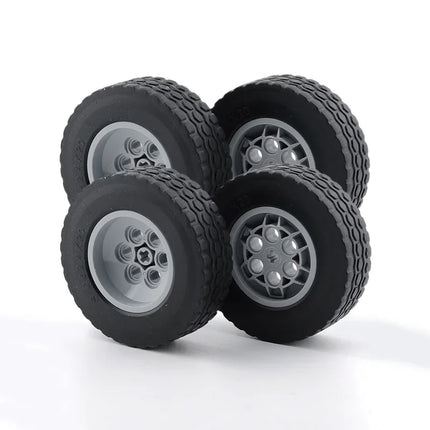 4WD RC Car Chassis Electric Set Building Block Motor Wheels RC Reciever Battery Box Functions Simulation Spray MOC Technical Toy