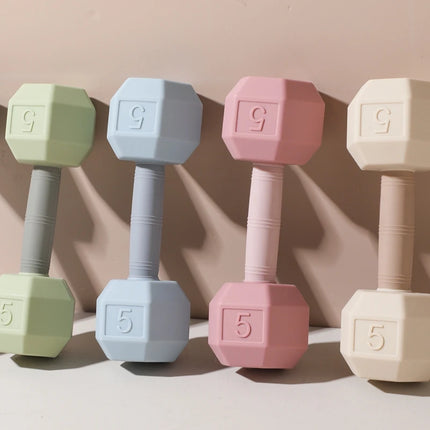 Baby Silicone Teething Cartoon Dumbbell Rattle Toy Babies' Sensory Cognitive Toys Move The Music Bell Baby Crib Toys Baby Gifts