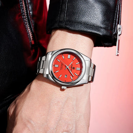 PAAZOMU  Luxury Fashion Man Clock Top Business Waterproof Luminous Date Week Men's Watches Quartz Stainless Steel Men Wristwatch