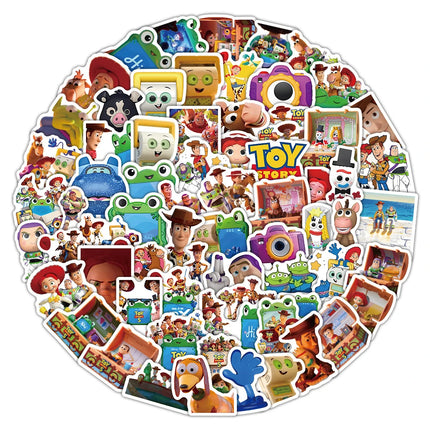 100PCS Disney Toy Story 5 Cartoon Graffiti Stickers Cute Woody Buzz DIY Guitar Phone Laptop Suitcase Water Cup Skateboard Decals