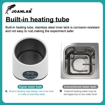 JOANLAB Water Bath Laboratory Constant Temperature Digital Display Heater Thermostat Tank Anti-dry Burning 100℃ 2L 110/220V