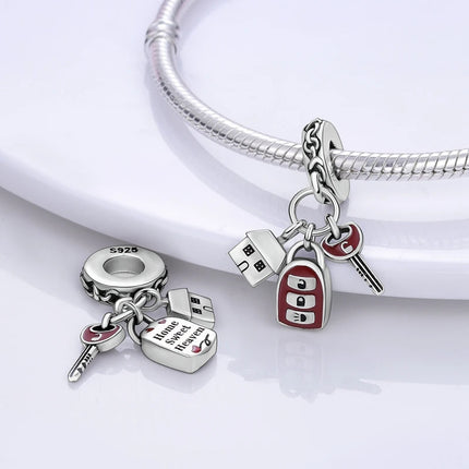 New 925 Sterling Silver Charms Bead Red Cherry Strawberry Love Heart Charm Fit Original Bracelet Pendant DIY Jewelry For Women