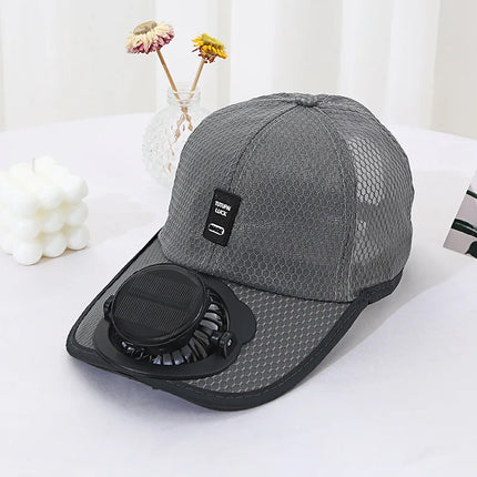 Solar USB Rechargeable Fan Hat Breathable Summer Cap Anti UV Baseball Cap for Hiking Fishing Outdoor Sports Father Day Gift