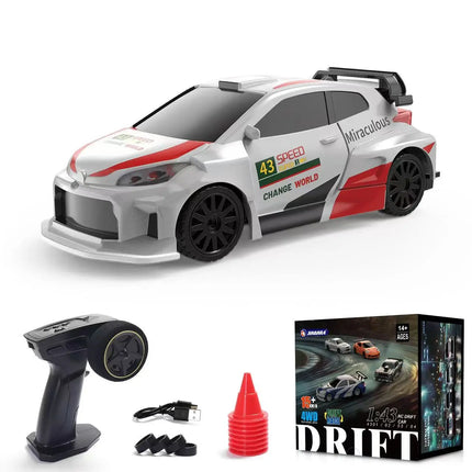 1/43 4WD RC Drift Car 2.4G Mini Racing Remote Control Speed Vehicle RTR Four-wheel Drive High Speed Model Toy for Boys Gift