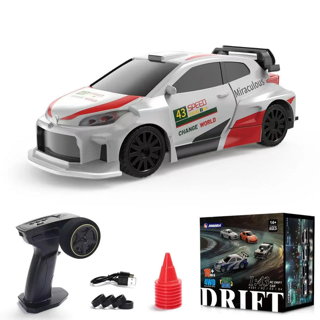 1/43 4WD RC Drift Car 2.4G Mini Racing Remote Control Speed Vehicle RTR Four-wheel Drive High Speed Model Toy for Boys Gift