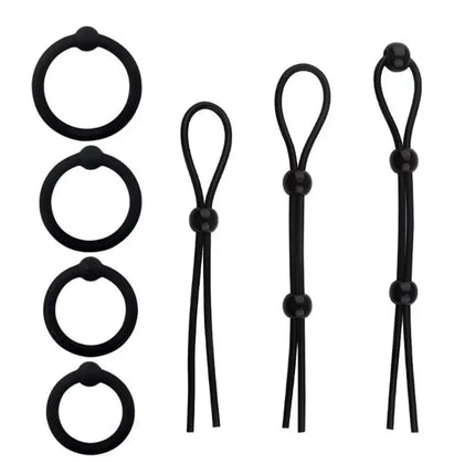 New 1/3/4/6/7/9Pcs Adjustable Silicone Penis Rings Set For Male Cockring Ejaculation Delay Sex Toy For Couples Adult Fun Options