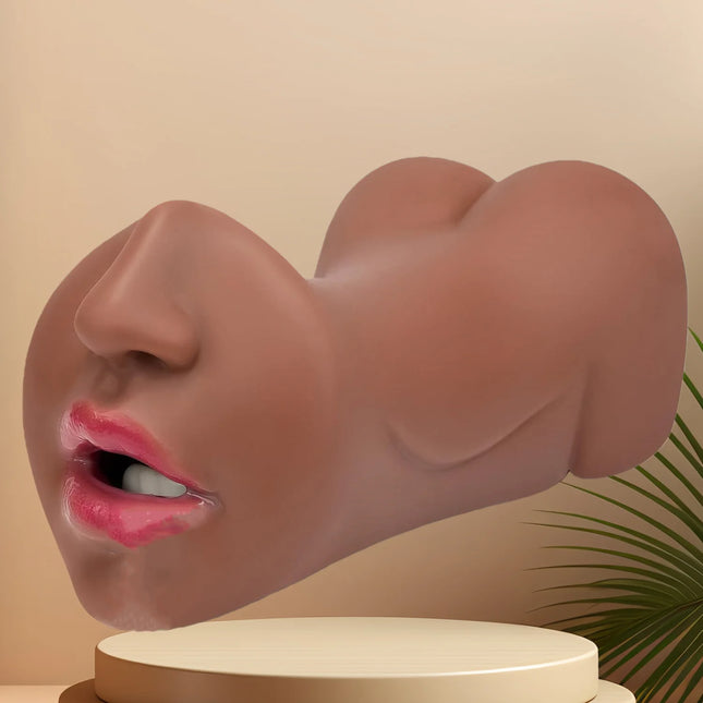 3-in-1 Male Masturbator: Realistic Vagina, Anal, Mouth. Real Deep Pussy Throat Sex Toys for Men. Vaginal Oral Masturbation Cup. 18+