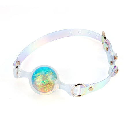 Silicone Mouth Gag Built-in Crystal Glass Ball Erotic Sex Toys Gag Ball Couple Adult Game Open Mouth Gag Ball Bdsm Bondage