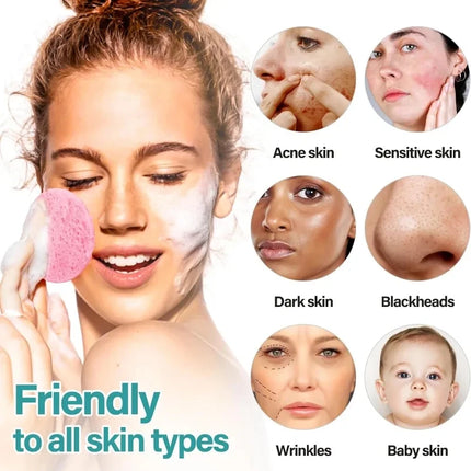 10PCS Compress Face Wash Puff Natural Wood Pulp Sponge Face Wash Puff Foaming Face Puff Cosmetic Puff Face Cleansing Sponge