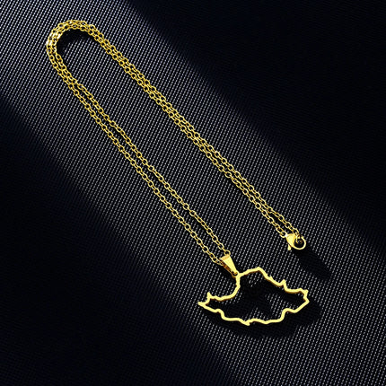 Fashion Islamic Republic of Iran Map City Pendant Necklace Stainless Steel Men Women Maps Jewelry Gift