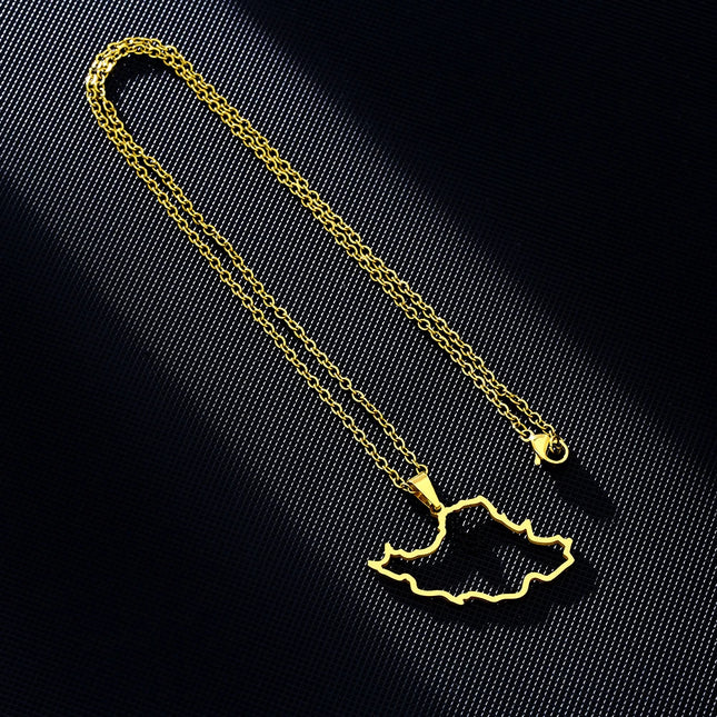 Fashion Islamic Republic of Iran Map City Pendant Necklace Stainless Steel Men Women Maps Jewelry Gift