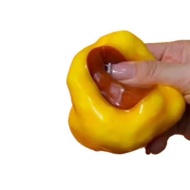 Caramel Pudding Shaped Squeeze Toy Slow Rising Soft Pudding Balls Stress Relief Sensory Squeeze Toy Gifts for Children and Adults