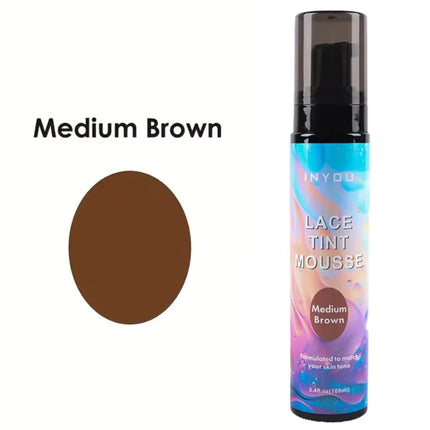 2025 New Melt Lace Tint Melting Hair Mousse and Spray for Medium Brown Wigs, Foam for Lace Frontal Wigs