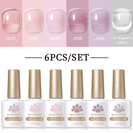 BORN PRETTY Cat Magnetic Moonlight Gel Nail Polish Set 10ml Sparking White Silver Water-light Soak Off UV Gel Nail Art Manicure