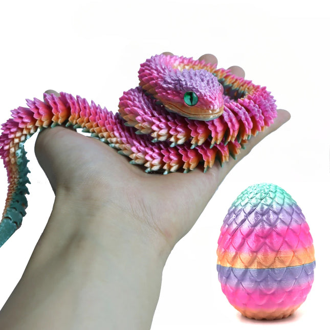 3D Printed Viper Dragon Egg Set Realistic Viper Models Fully Moveable Joints Birthday Gifts Realistic Animal Decoration Desktop