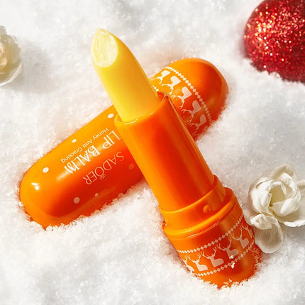 SADOER Christmas Honey Lip Balm Cherry Avocado Brightening Lips Balm Moisturizing Anti Cracking Hydrating Repair Lipstick