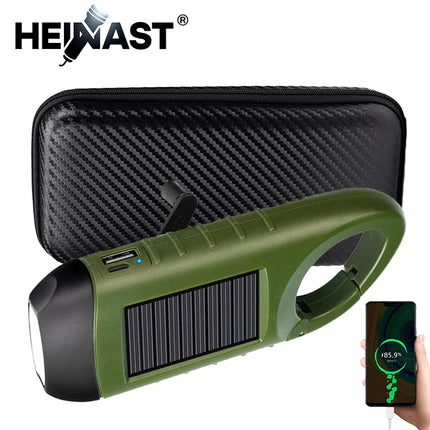 Portable LED Flashlight Tent Light Hand Crank Dynamo Solar Power Torch for Outdoor Camping Hiking Long-range Emergency Lantern