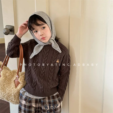 Baby Knitted Pullover Kids Thick Warm Sweater 2025 Autumn Winter New Children Sweater Boys Girls Long Sleeve Casual Knitwear