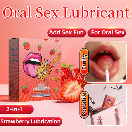 2-in-1 Fruity Strawberry Pineapple Lubricant Lickable Oral Sex Lubricating Fluid Adult Flirting Oral Sex Couple Stimulate Lube