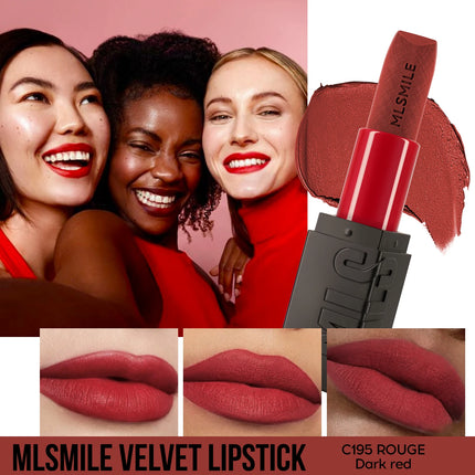 6-Color Embossed Matte Lipstick, Easy to Apply, Moisturizing and Natural Finish Long-Lasting Smooth Texture for Soft and Elegant