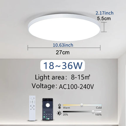 MARPOU Smart ceiling lamp led lamp for bedroom Large Ceiling Lamps Led Lights with Remote control Dimmable led lights for room