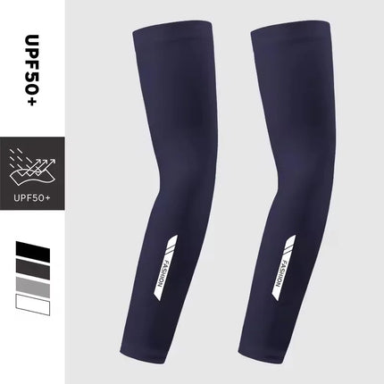 1Pair UPF50+ Summer Cool Feeling Arm Sleeves Women Cycling Running Fishing Oversleeve Men Breathable Ice Silk Sunscreen Unisex