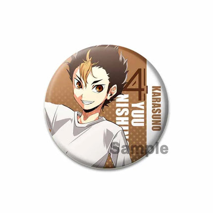 32/44/58mm Anime Haikyuu Snap-in Button Pins Figure Icon Badge  Round Handmade Brooches Breastpin for Backpack Clothes