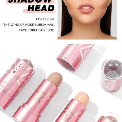 Multi-functional shadow contour stick, concealer, highlighter for facial brightening, natural makeup effect, mixed colors, enhan