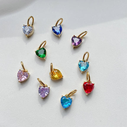 eManco 6MM Colorful Birthstone Pendant DIY Stainless Steel Women's Accessories Niche Design Luxury Rhinestone Charms Wholesale