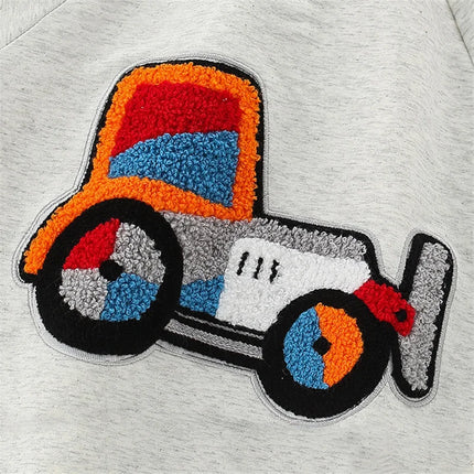 Jumping Meters 2-7T Cars Embroidery Long Sleeve Boys Sweatshirts Children's Clothing Autumn Spring Kids Hooded Tops Costume