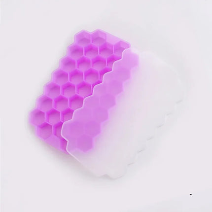 Large-capacity Ice Trays Silicone Mold Reusable Honeycomb Ice Cube Maker Food Grade Ice Maker with Lids Popsicle Mould Mold